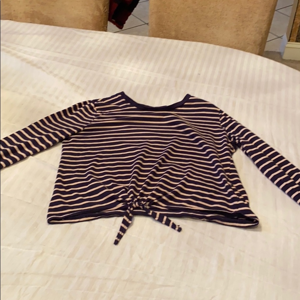 Charlotte Russe Striped Long Sleeve Shirt